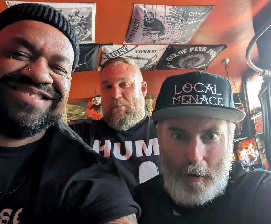 Derik, on the right, with Mhyk and Devin of Suicide Cages