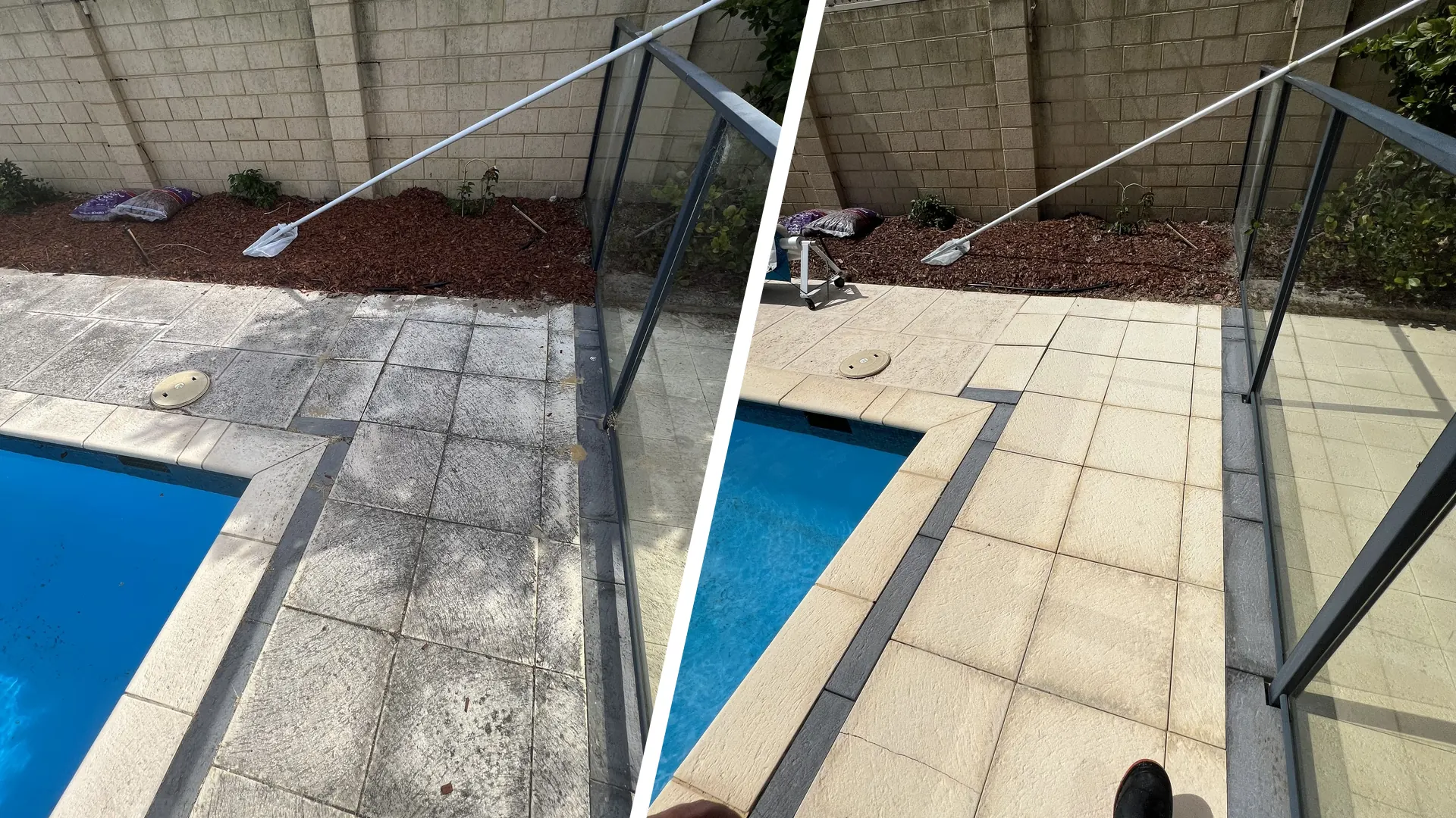 Liquid limestone before and after cleaning in City Beach, Perth