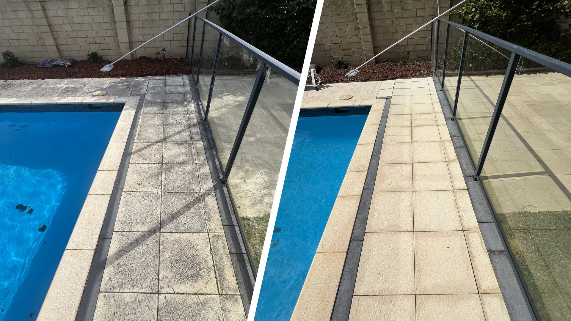 Liquid limestone before and after cleaning in City Beach, Perth