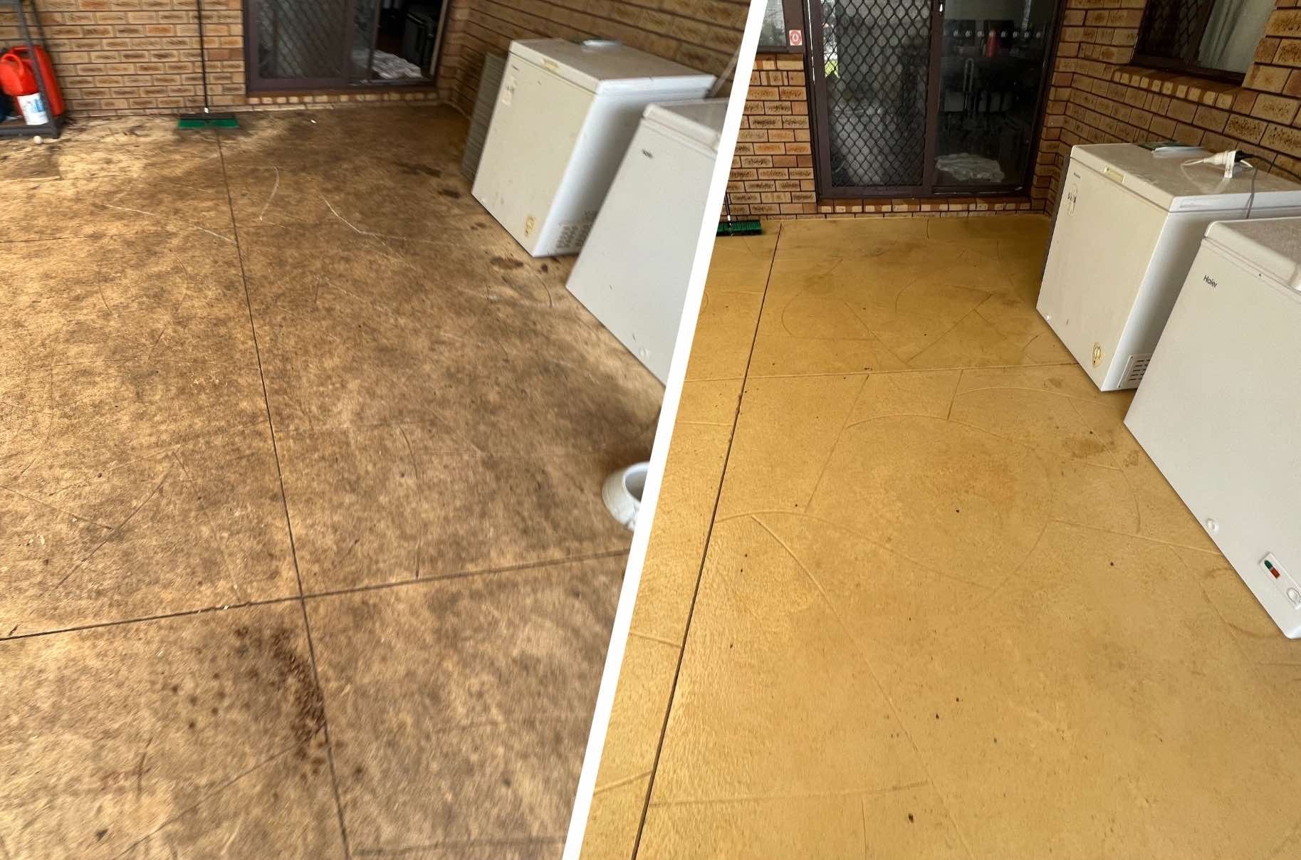 Liquid limestone before and after cleaning in Wanneroo, Perth