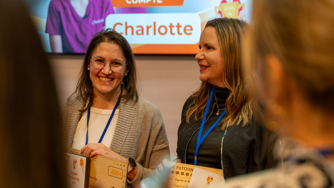 Charlotte Mathieu, lauréate 2025 du Trophée Vet Nurse Day, et Valérie Saradin, lauréate 2025 du Trophée des ASV 