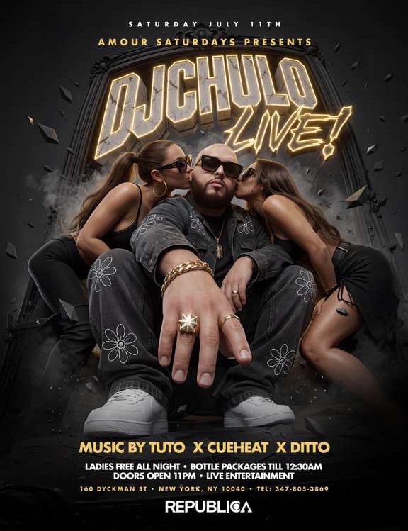 DJ Chulo live at Amour Saturdays with DJs, dancing, bottle service, and late-night entertainment.