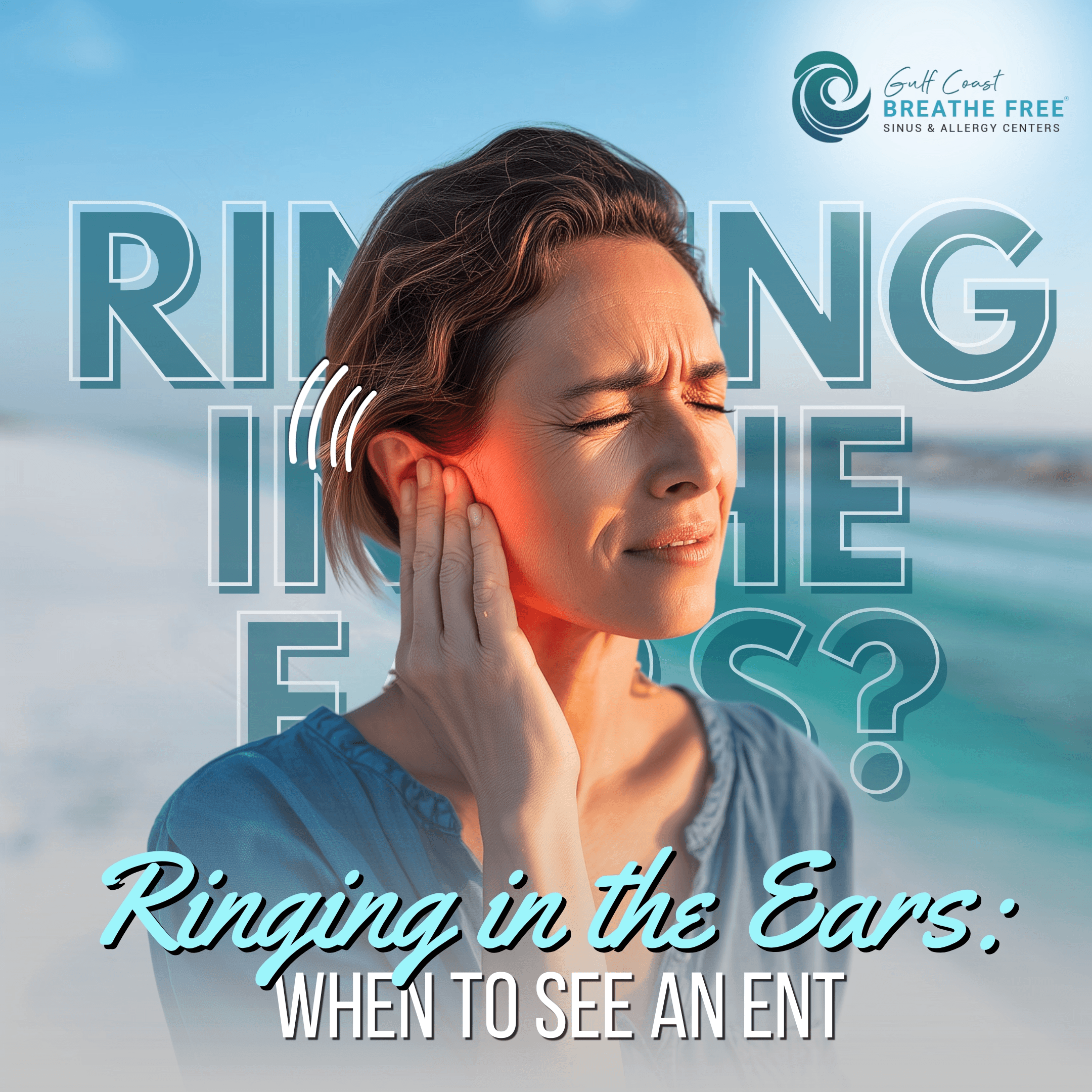 Woman pressing her fingers to her temples and the bridge of her nose, showing signs of sinus pressure or facial pain.