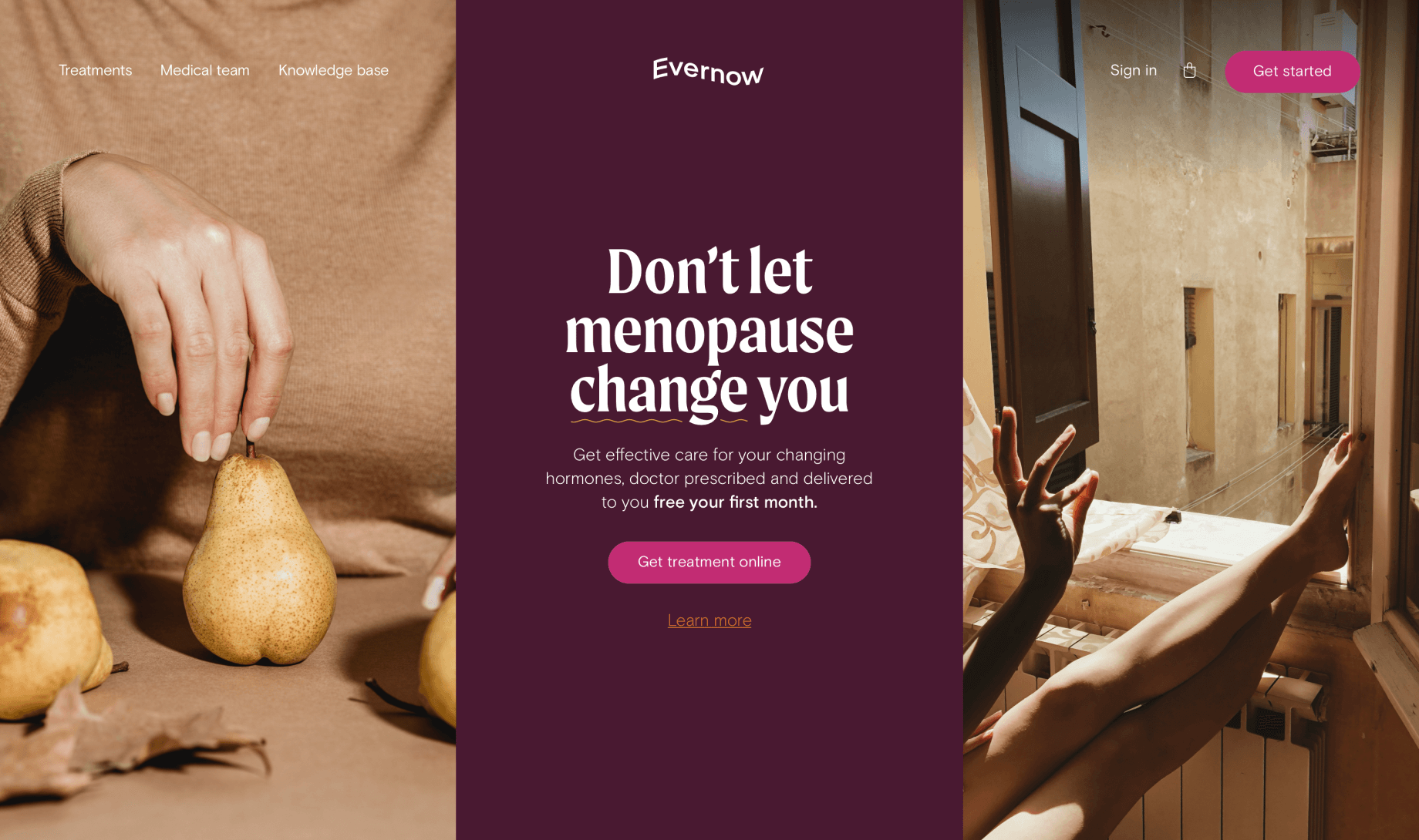 Screenshot of the Evernow homepage.