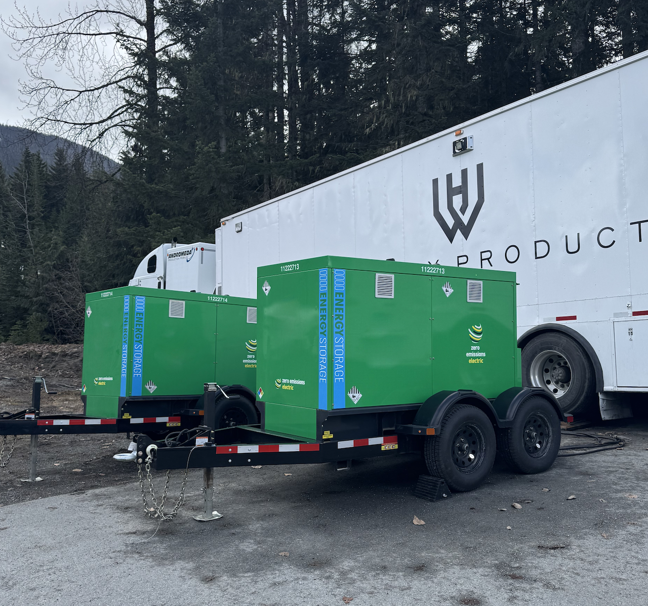 Image of redundant and scalable power by a work truck