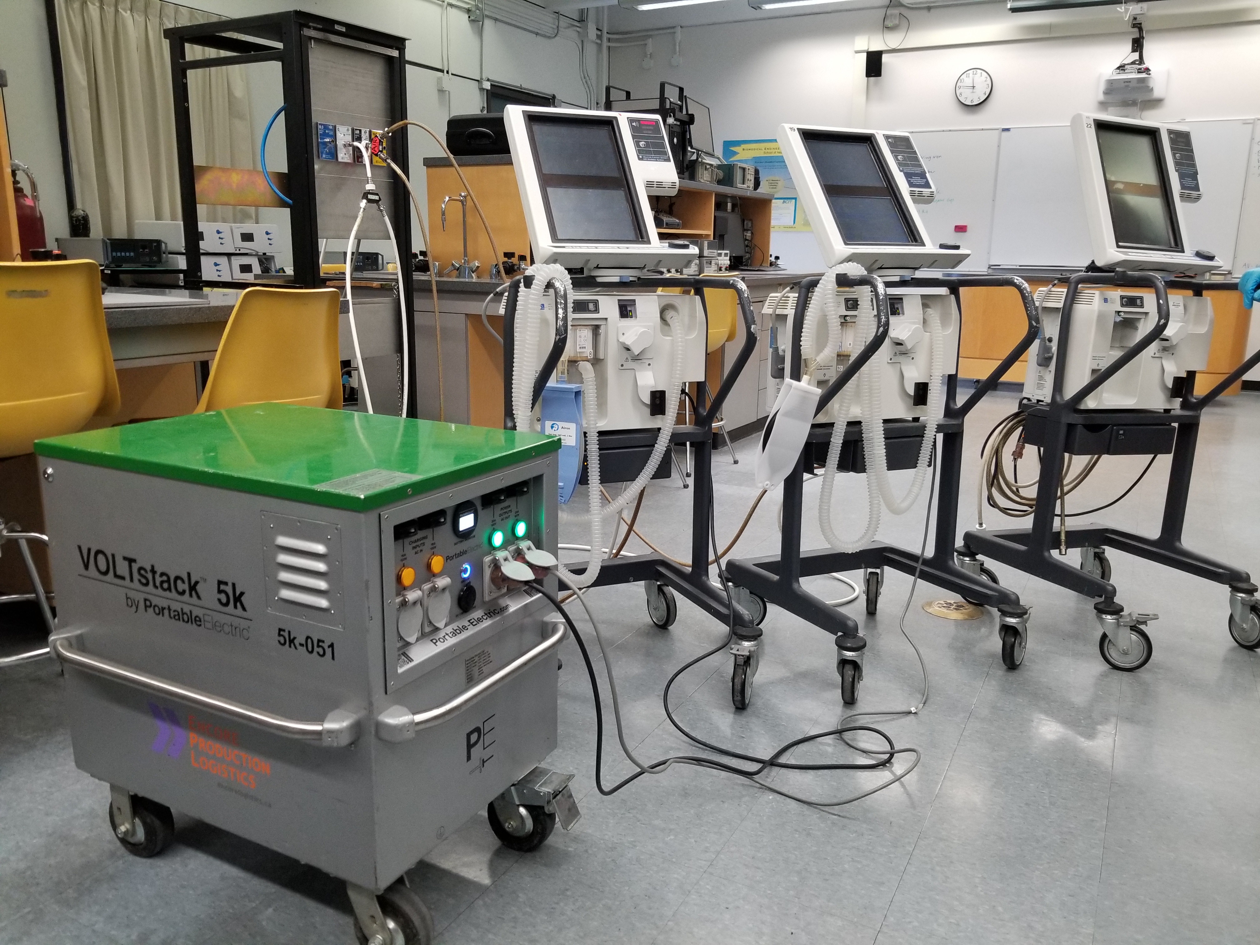 A VOLTstack 5k powering devices in a hospital