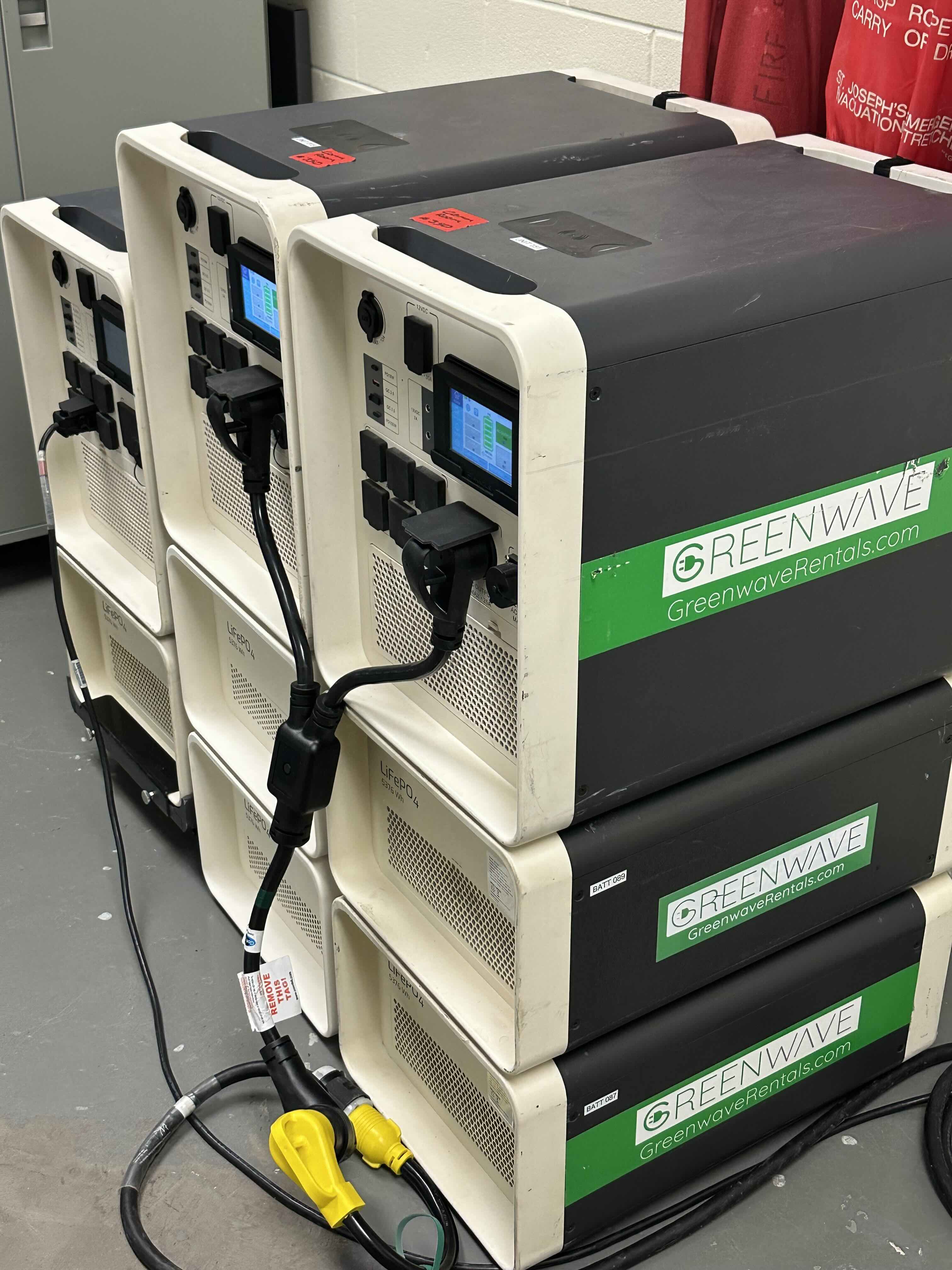 Multiple Greenwave Apollo battery systems being used in a hospital