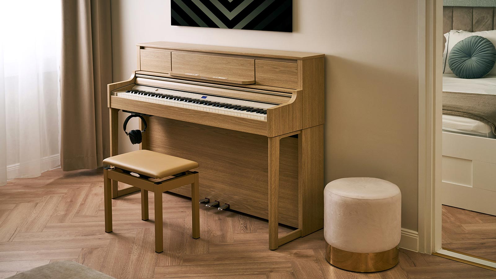 Roland digital piano inside a home