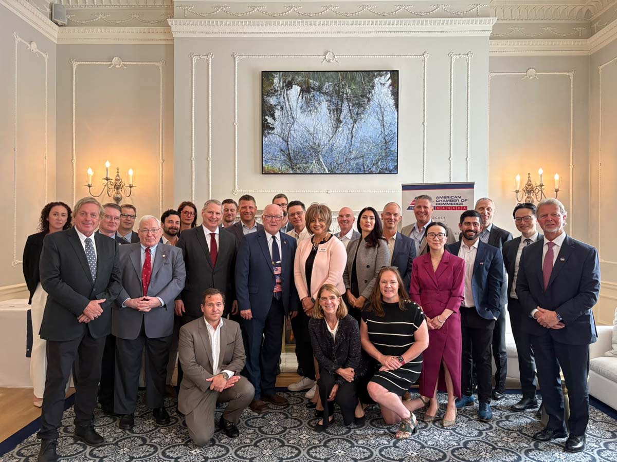 Attendees of the event posing with the Ambassador at the Vancouver Club