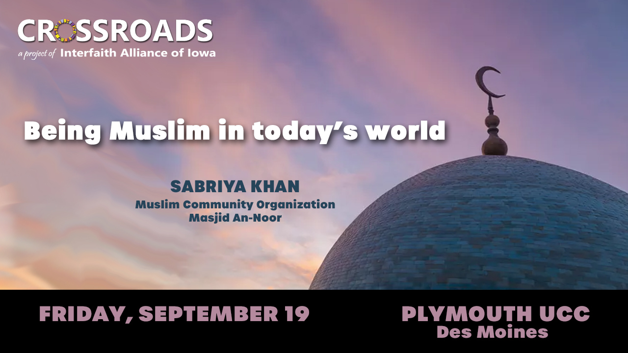 Crossroads luncheon on September 19 with Sabriya Khan