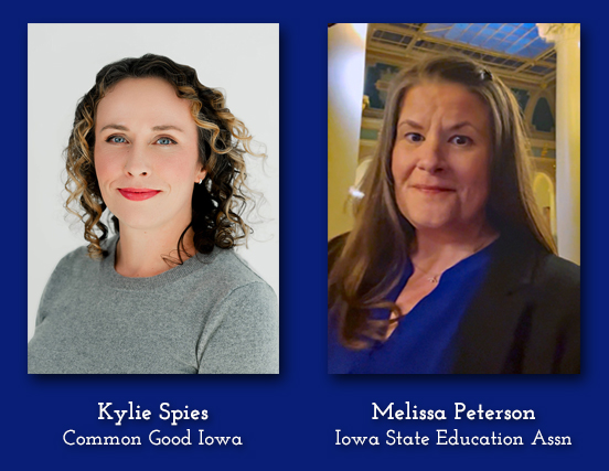 Headshots of Kylie Spies and Melissa Peterson