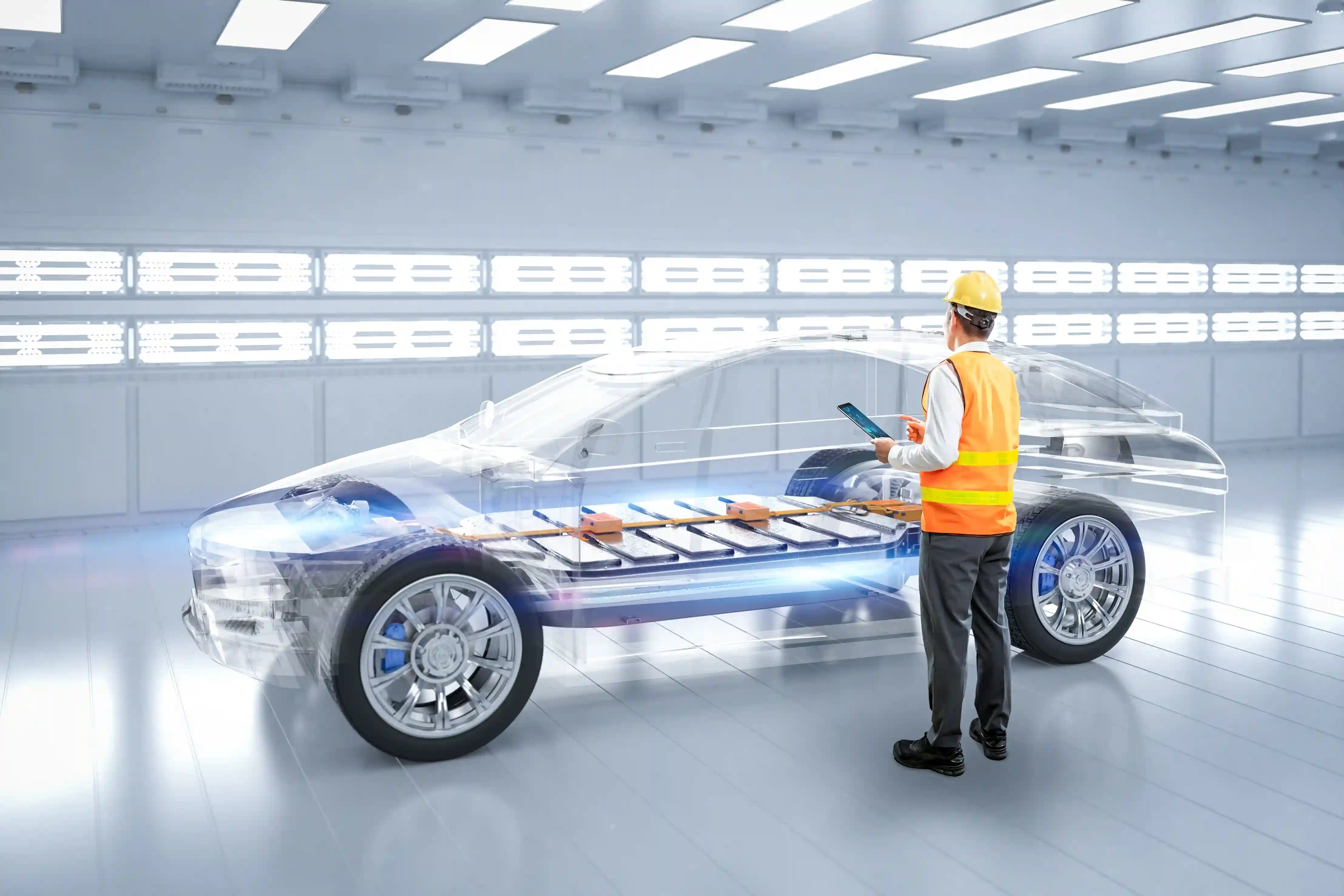 Querschnitt eines E-Autos 
