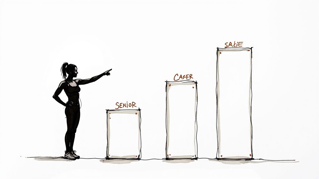 A fitness instructor guiding a client during a workout in a bright, modern gym.