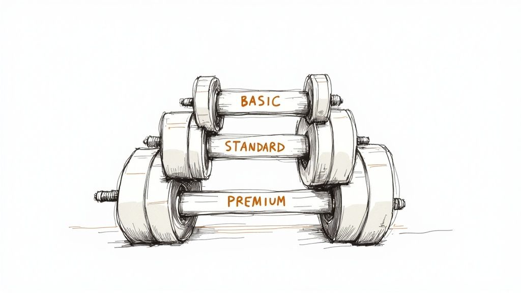 A fitness coach planning a client's workout on a tablet.