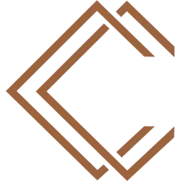Brown geometric icon resembling two nested diamonds or squares, with a break and small diagonal line inside the inner shape.