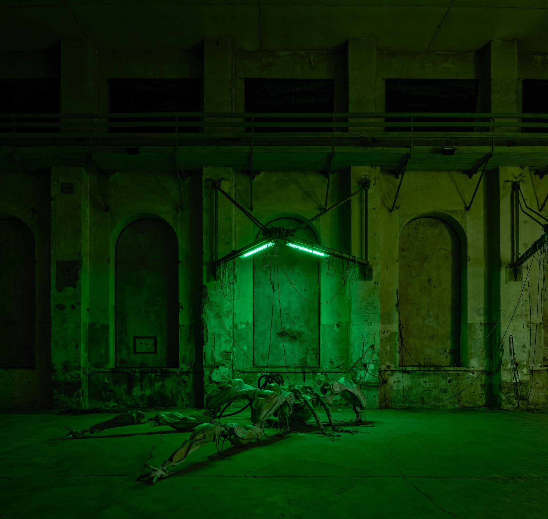 Davide Allieri, Mecha (protective suit), 2026. Four-metre fibreglass figure, Kunstraum Dornbirn