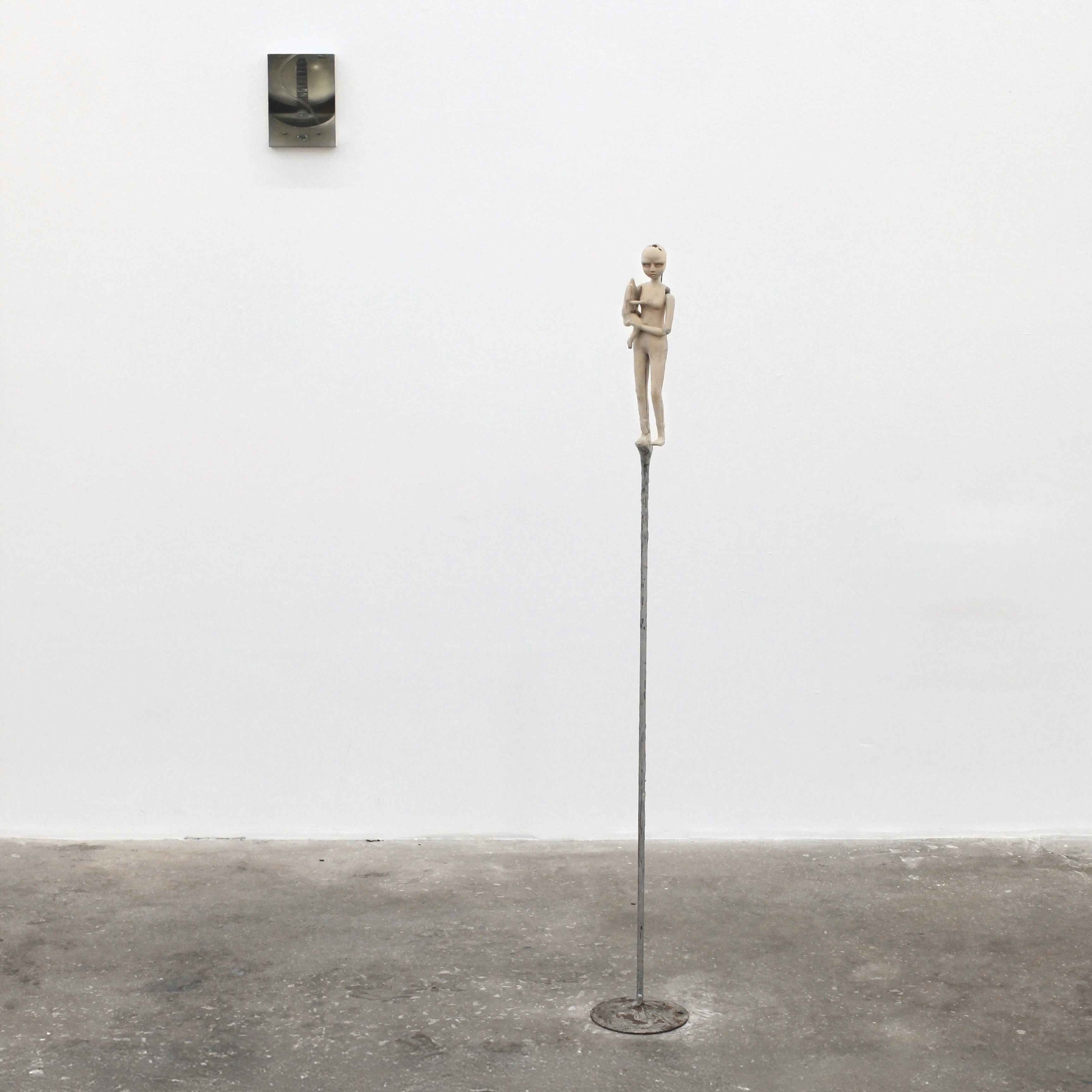 Installation view of Common Skin Fantasy at KDR, Miami, 2026, with Alicia Bilbao's Weaning