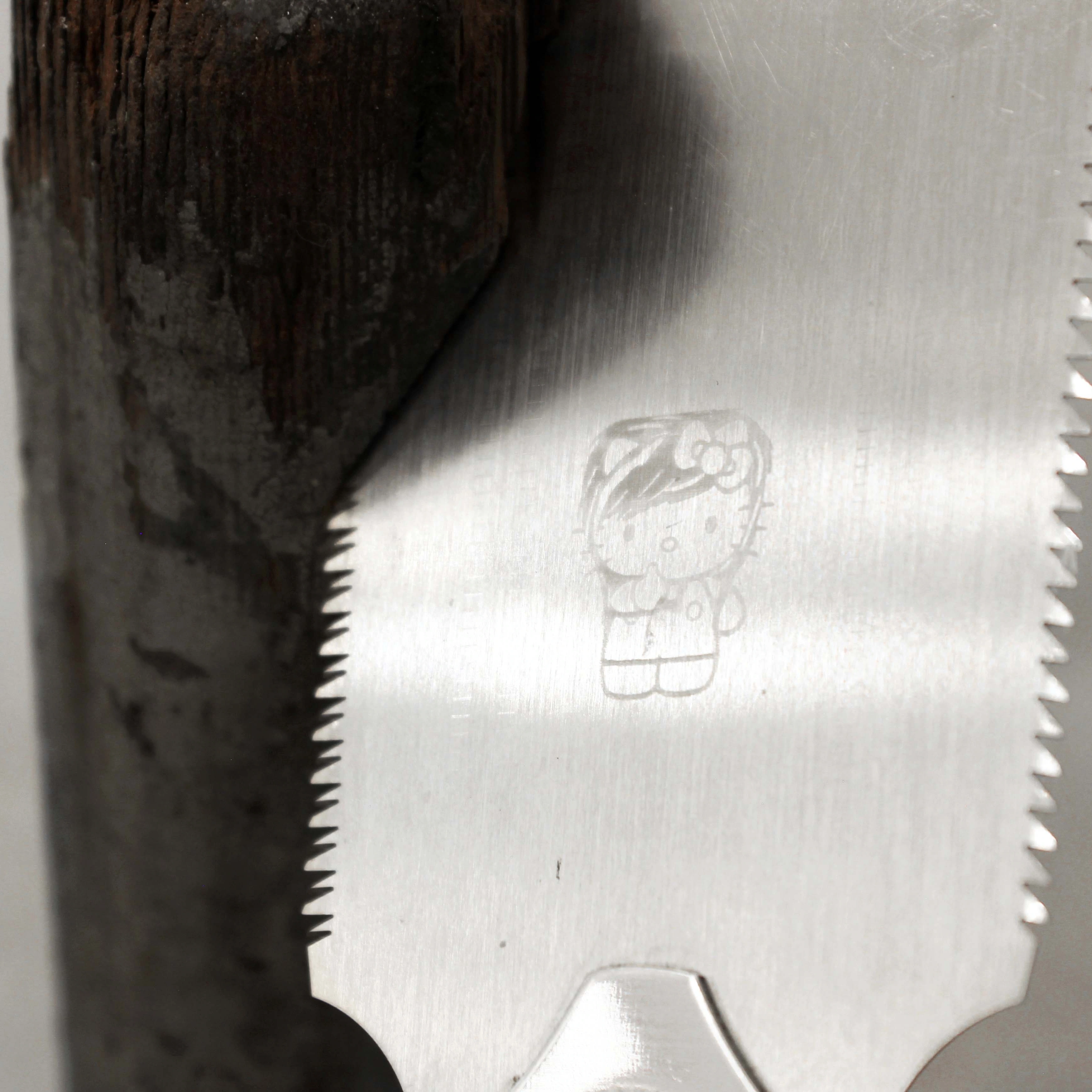 Alicia Bilbao, Executioner, 2026, detail of the nokogiri saw blade