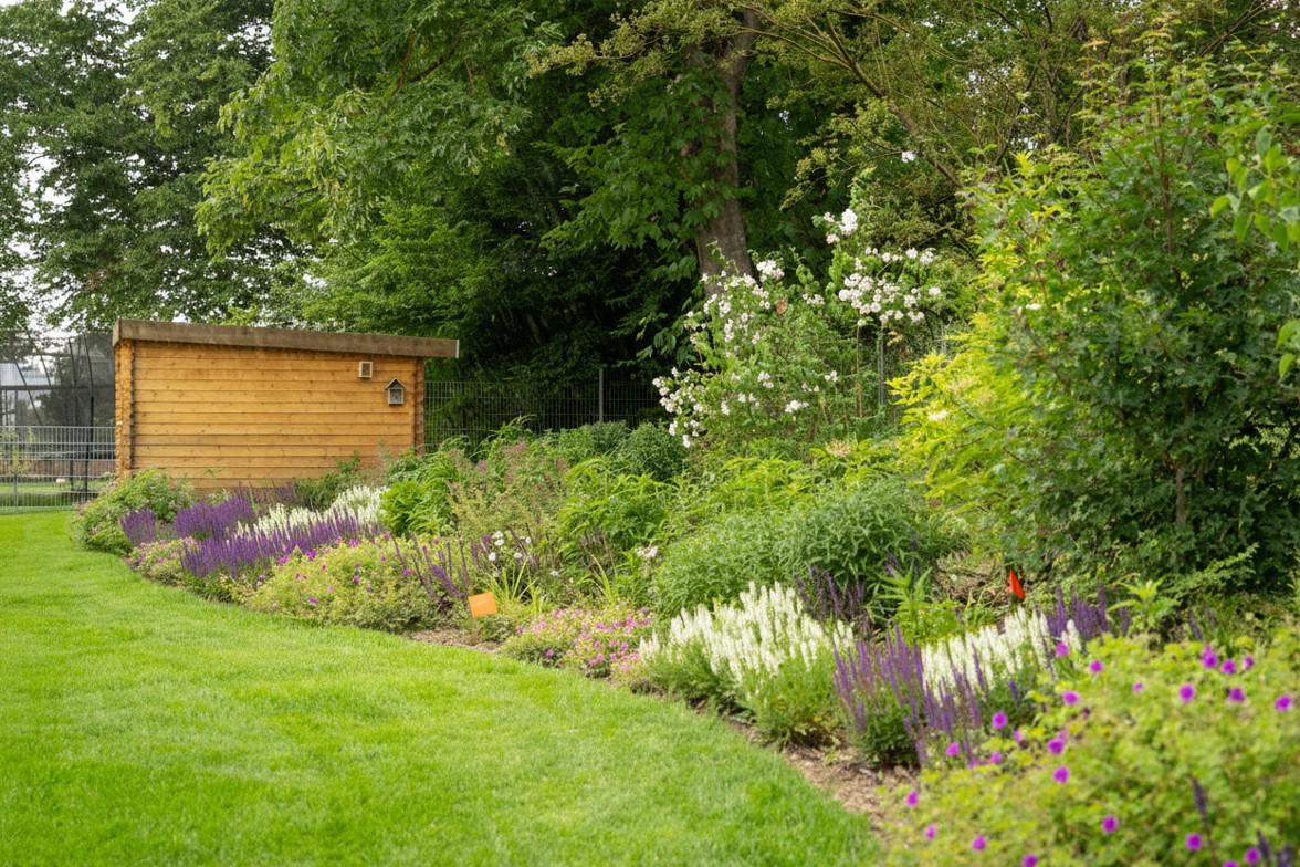 Naturnaher Garten mit artenreicher Blütenvielfalt von Frühling bis Herbst