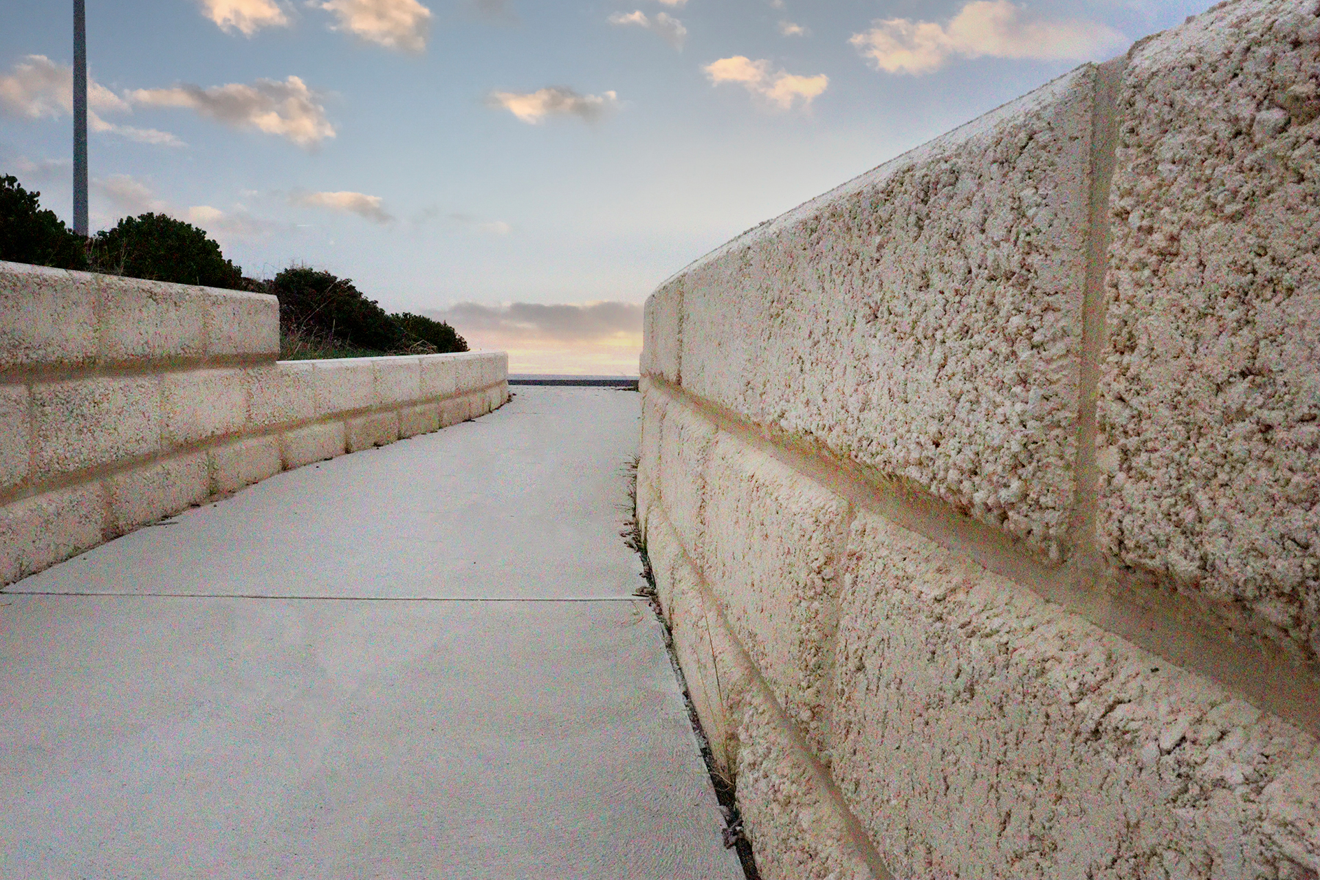 kerbing alongside Ocean Drive, Bunbury. Laid by Jetline