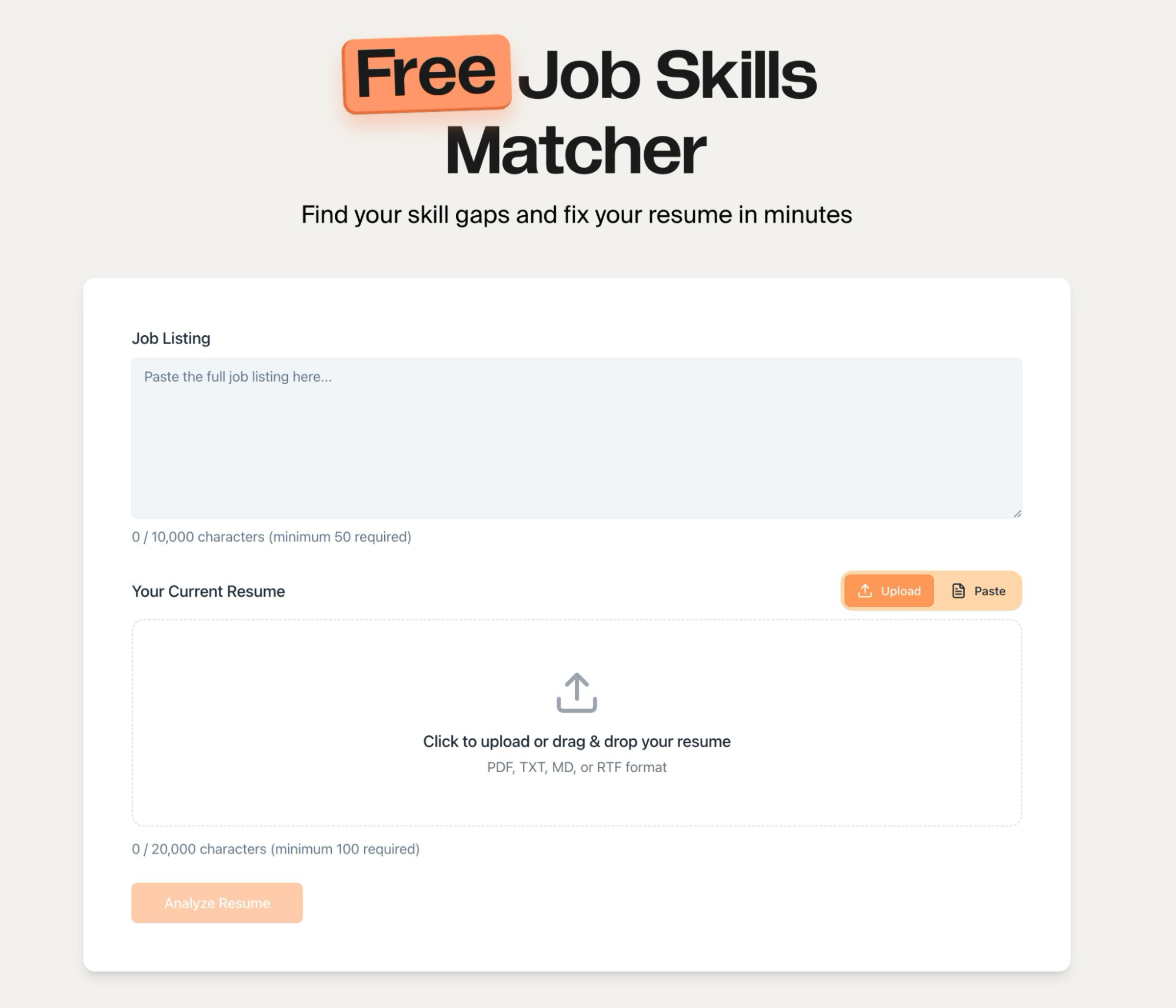 job skills matcher