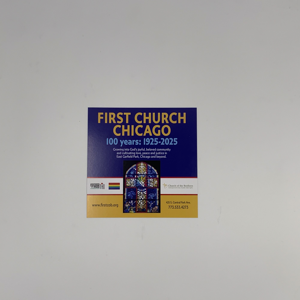 Image of square flyer for First Church Chicago
