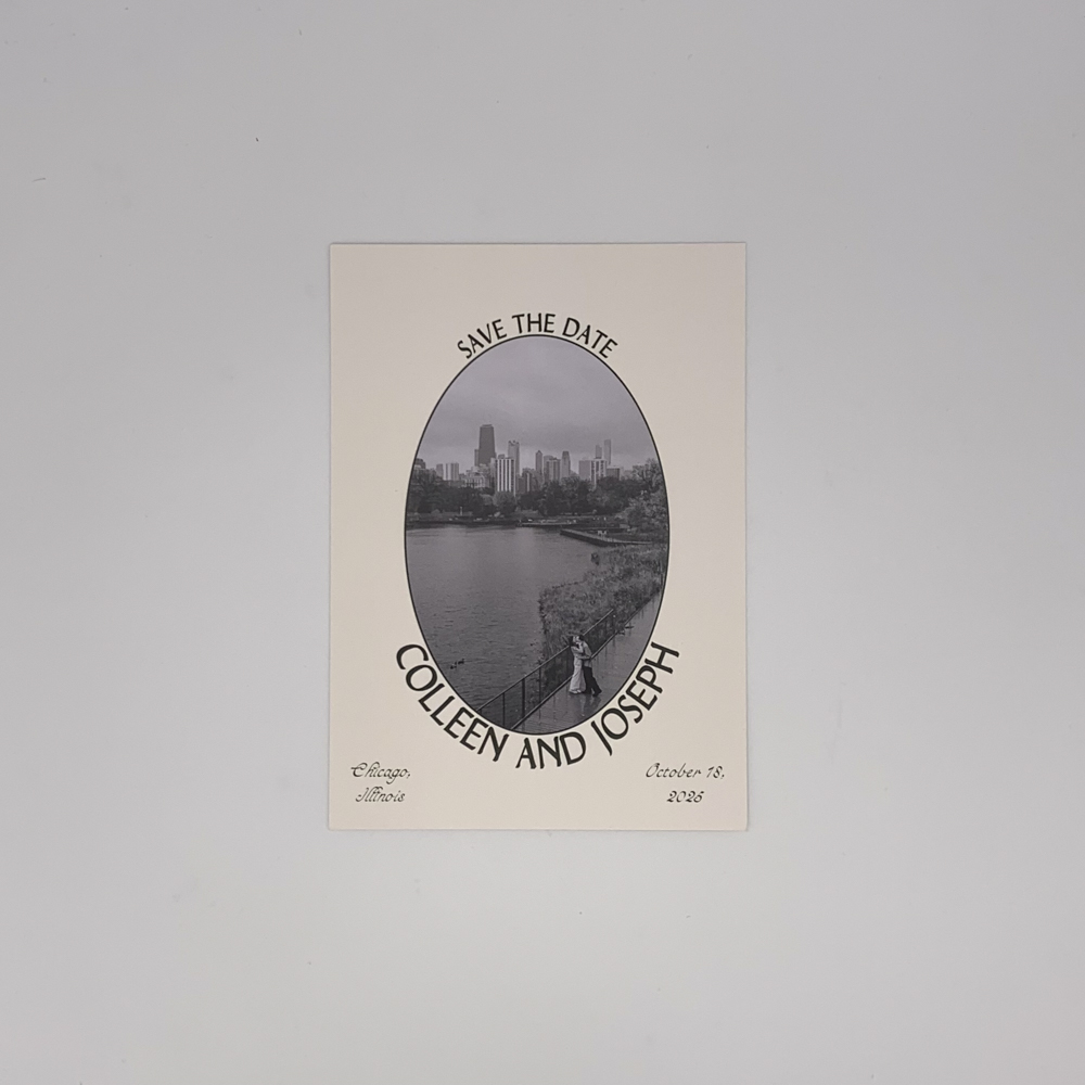 Image of a save the date invitation for a wedding