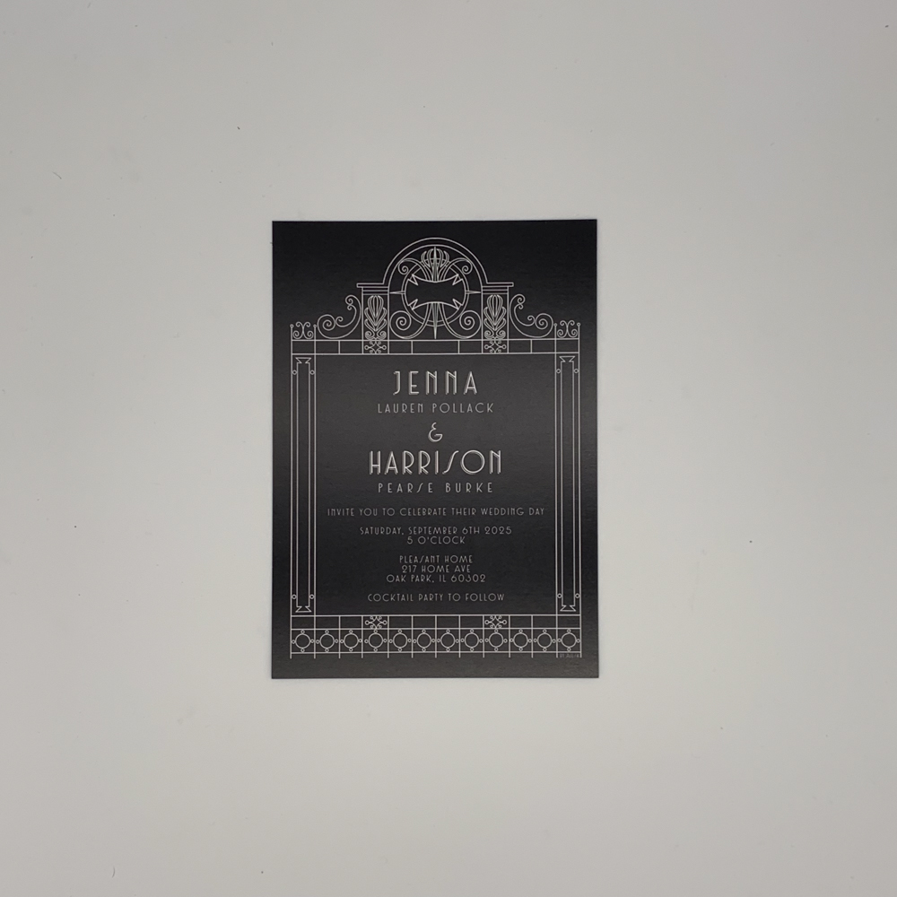 Image of a postcard-style invitation for a wedding