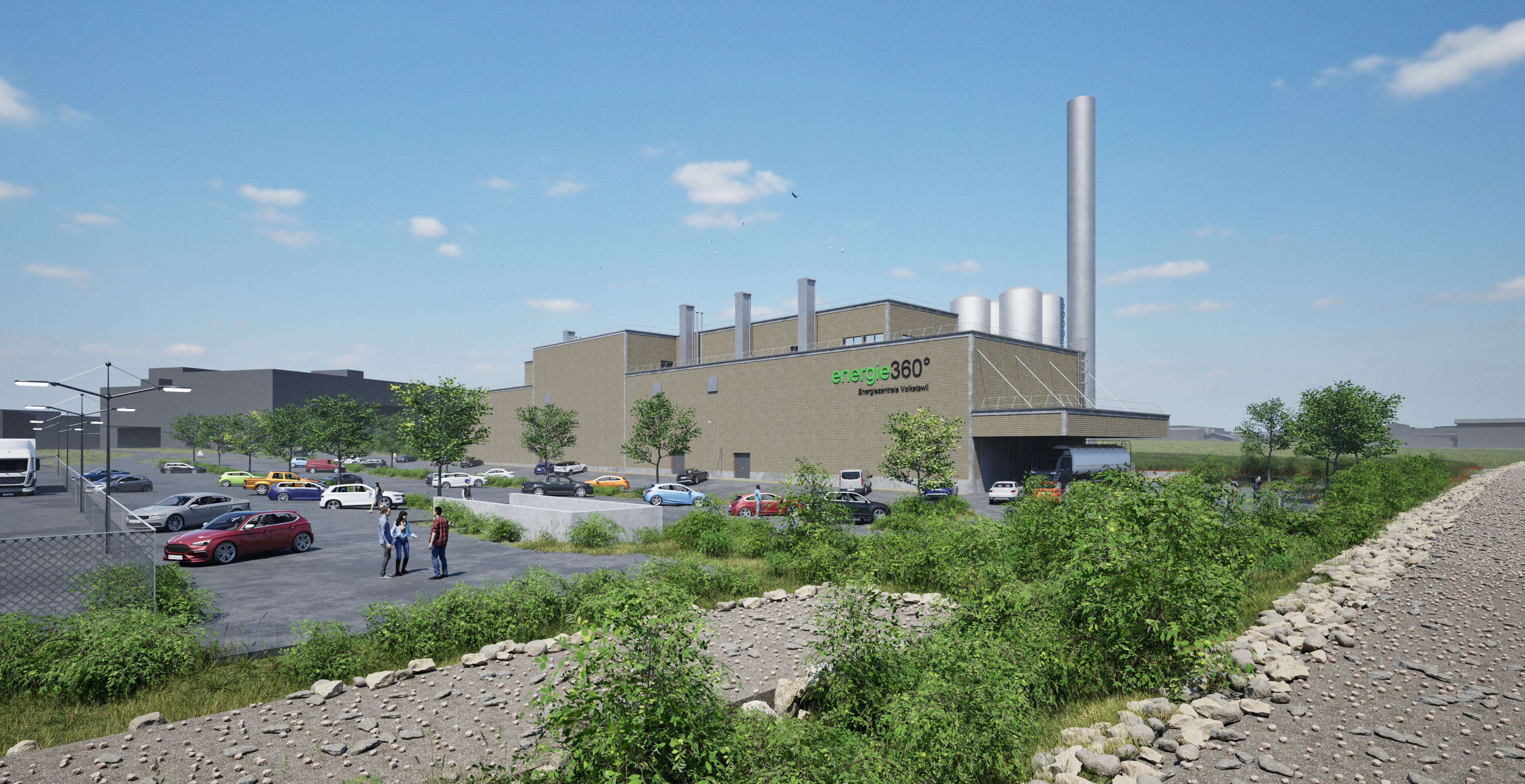 So wird die Energiezentrale von Energie 360° in Volketswil aussehen.