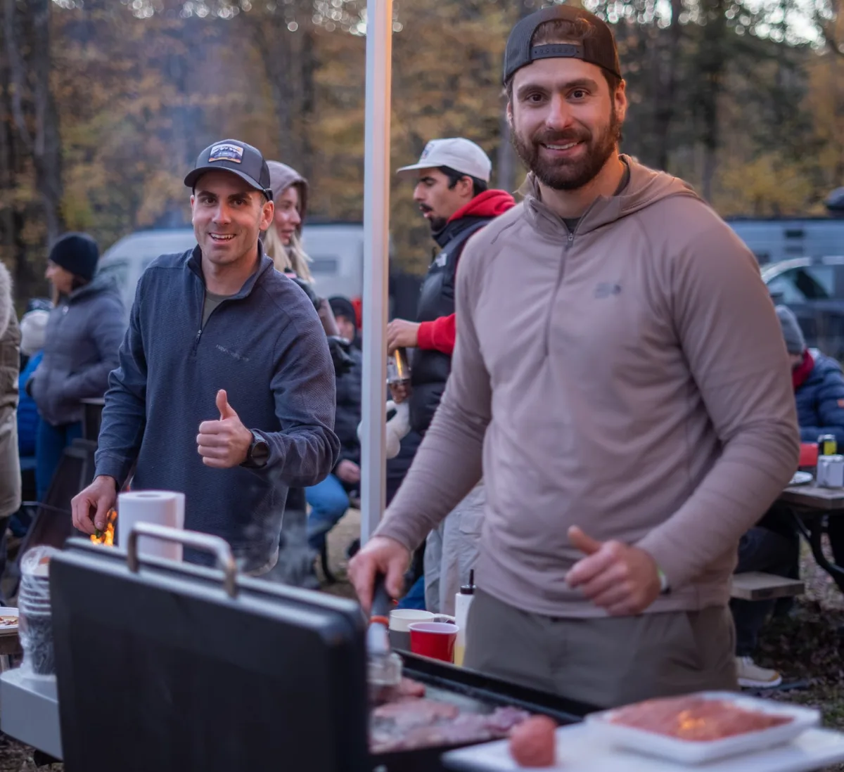 BBQ dinner at the Nav Camper Base Camp