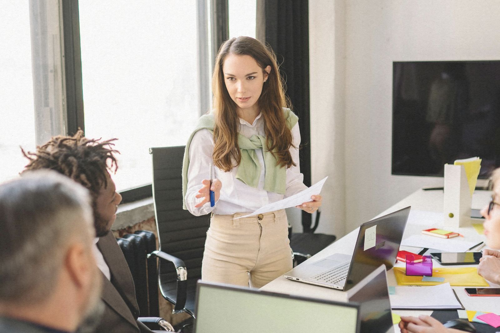 woman stressed sitting at table 
