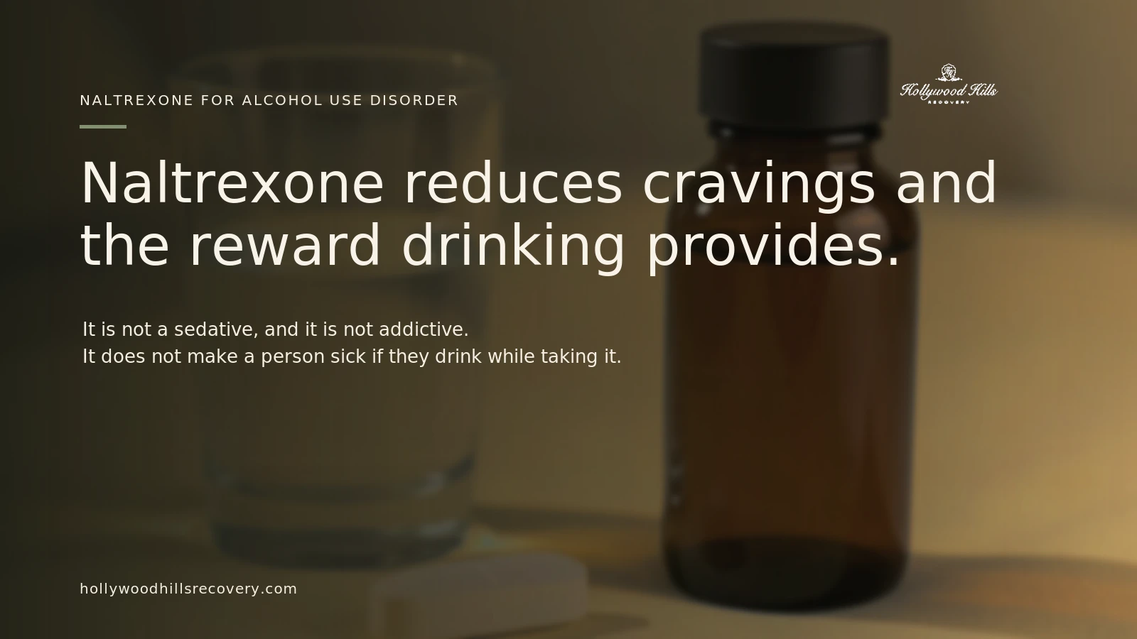 Naltrexone reduces cravings and the reward drinking provides.