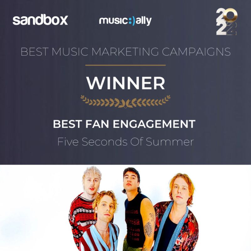 5sos5 Music Ally 2022 Fan Engagement Award