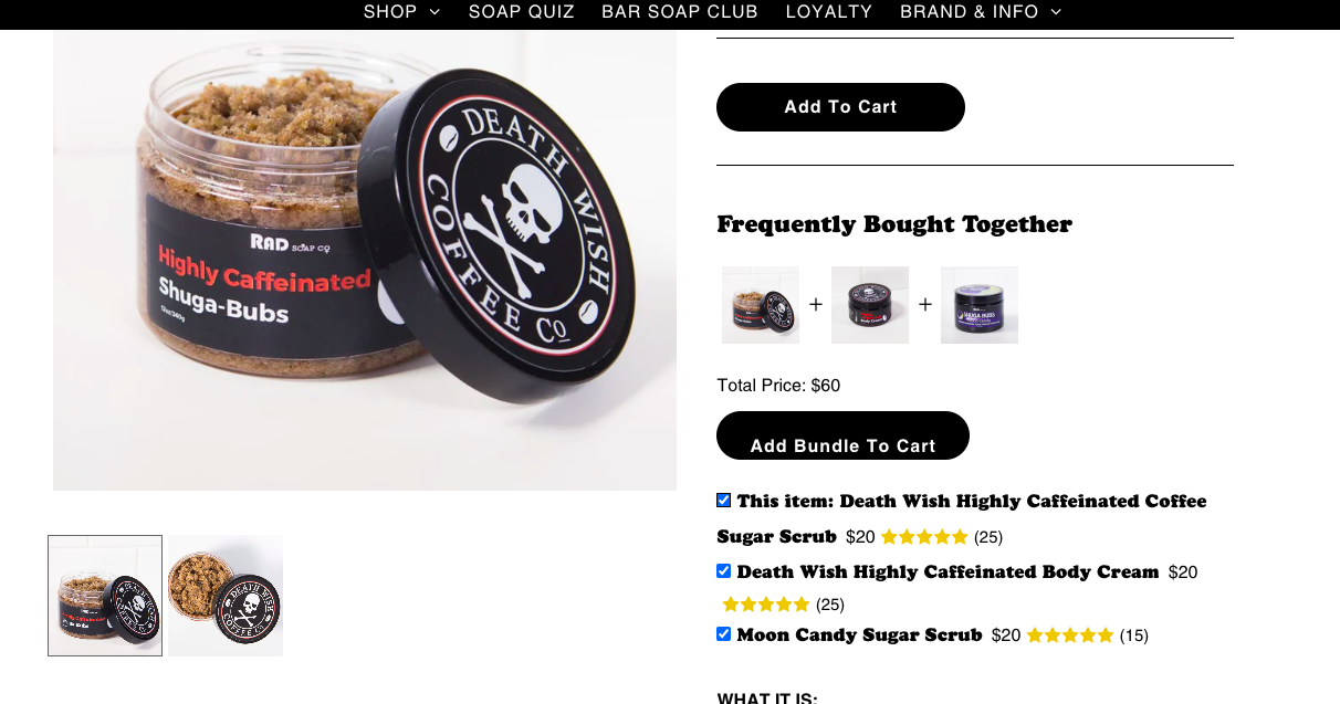 rad soap features an add bundle to cart button