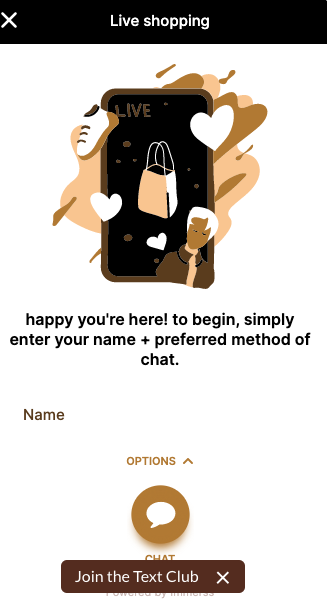 product page optimization | Tinge offers the live shopping feature on its product pages