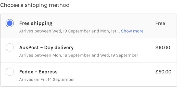 real time delivery dates