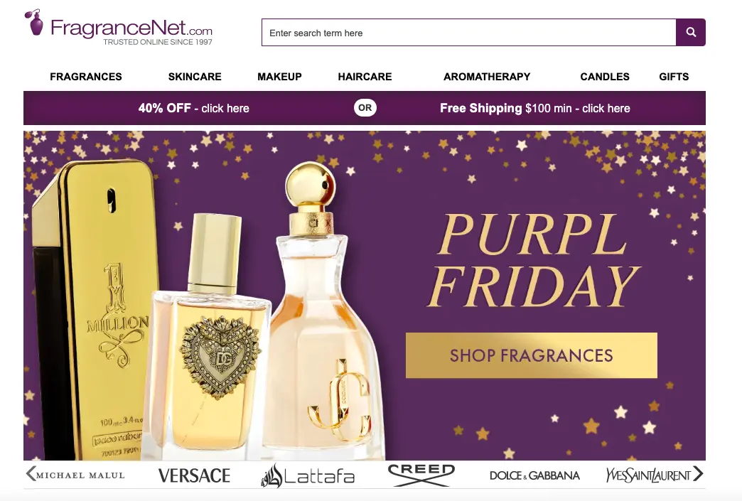 CTA example fragrancenet