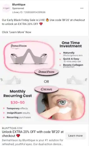 Black Friday advertising example from Blunttique