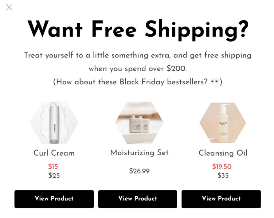 Black Friday eCommerce popups