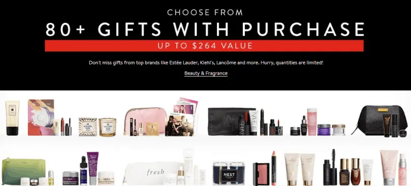 black friday advertising | black friday marketing strategy Example of  Sephora offering free gifts for every purchase for Black Friday