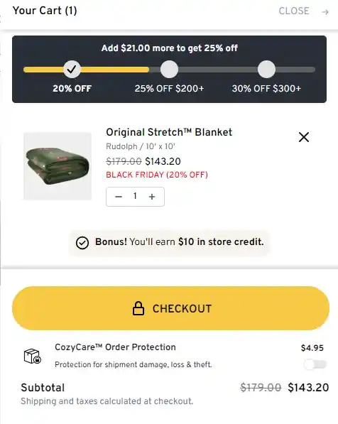 Progress bar to get shoppers to add more products