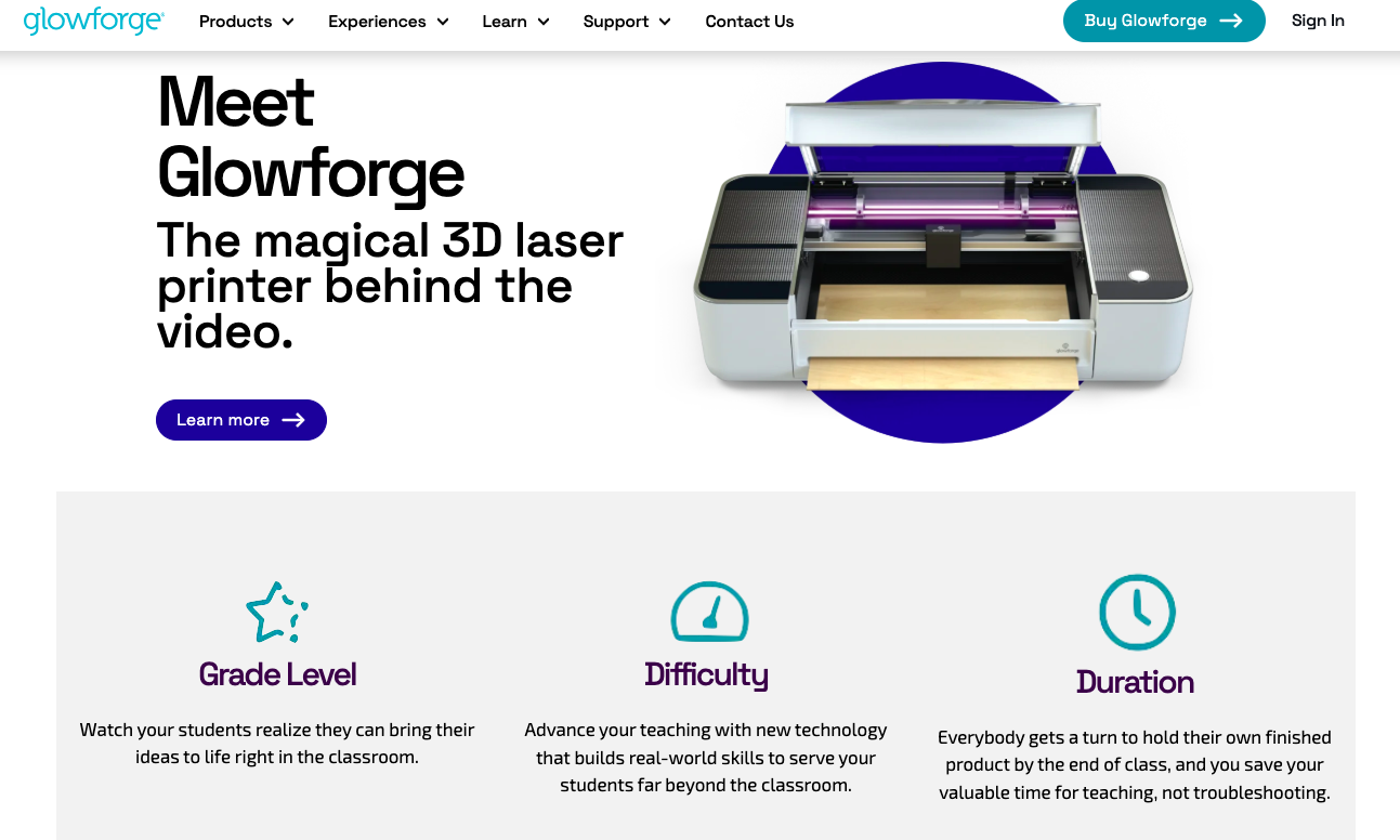 Glowforge eCommerce pre order marketing example