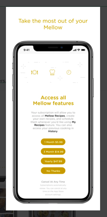Mellow pre order strategy included setting up an easy app