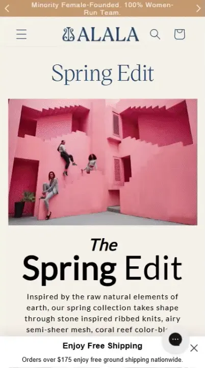 Alala's spring edit pre-sell page