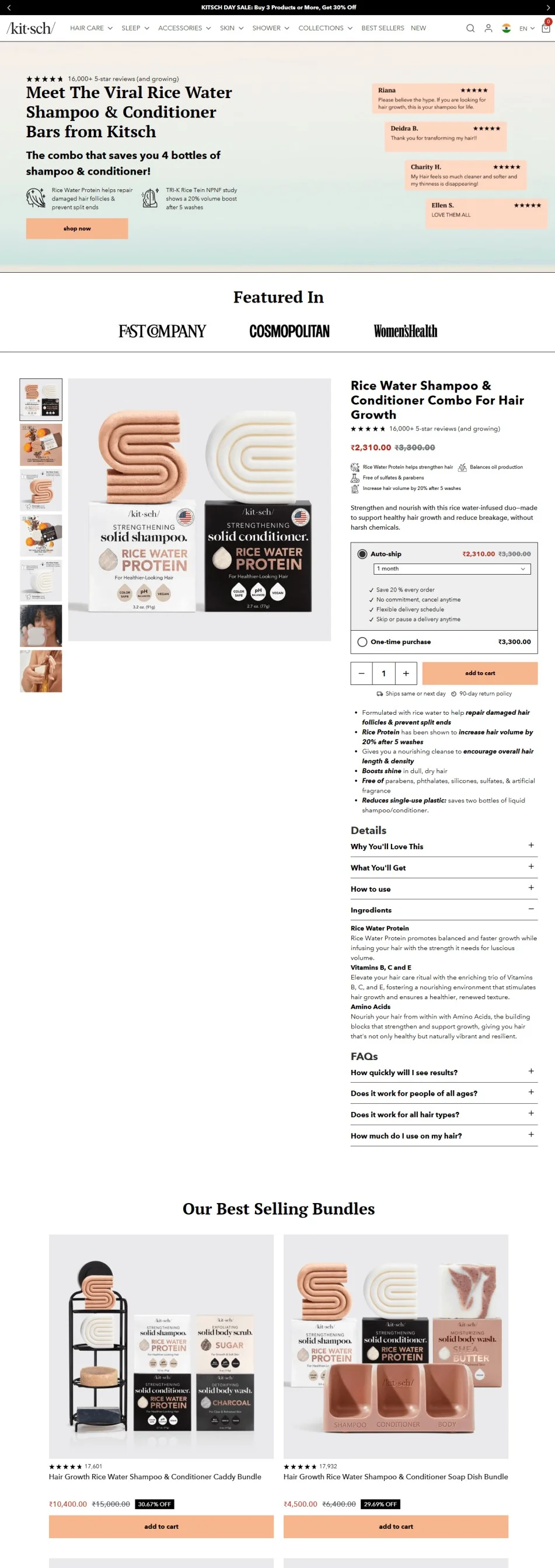 Pre-sell page example from Kitsch