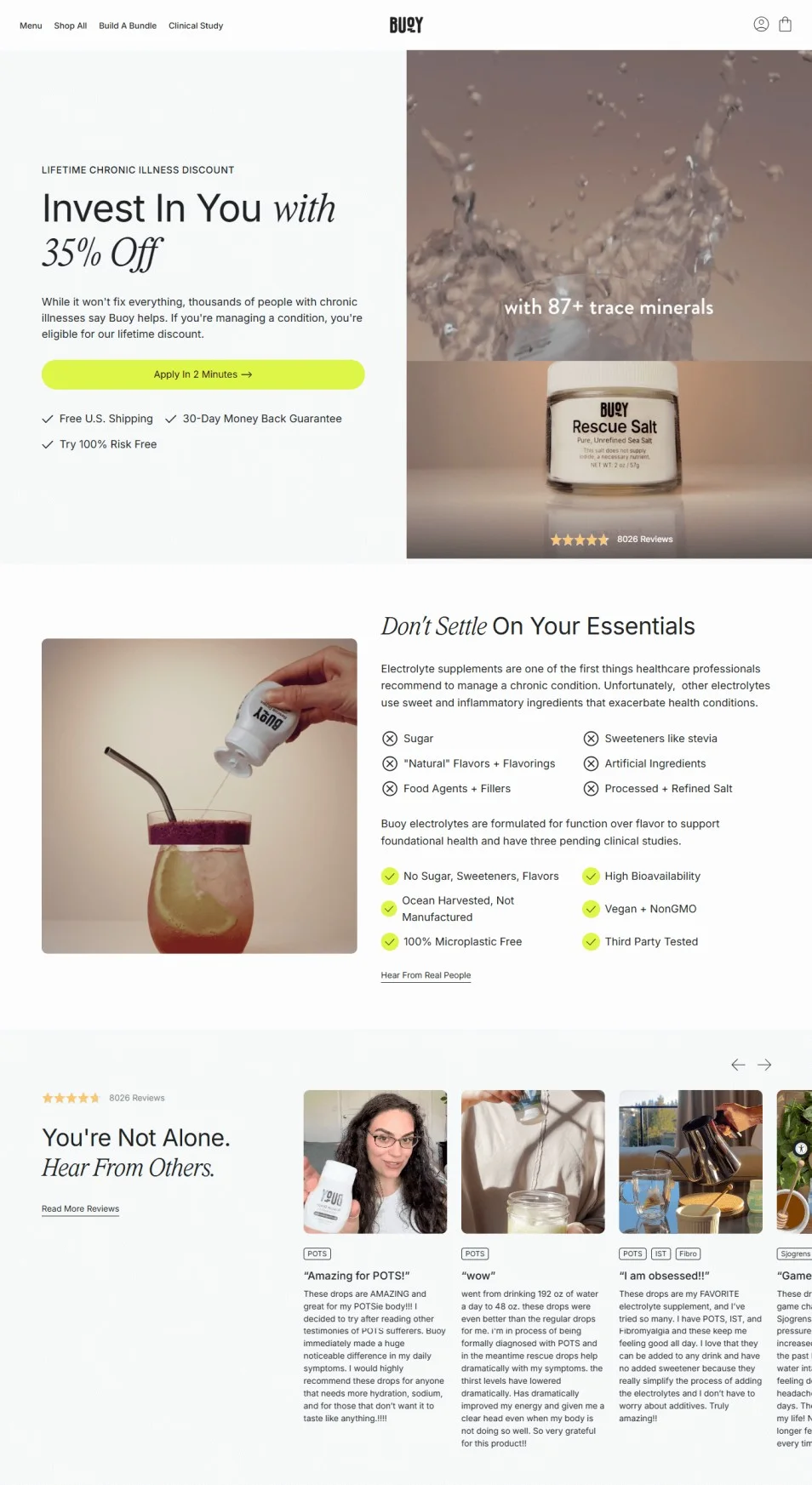 Buoy's Pre-sell page example
