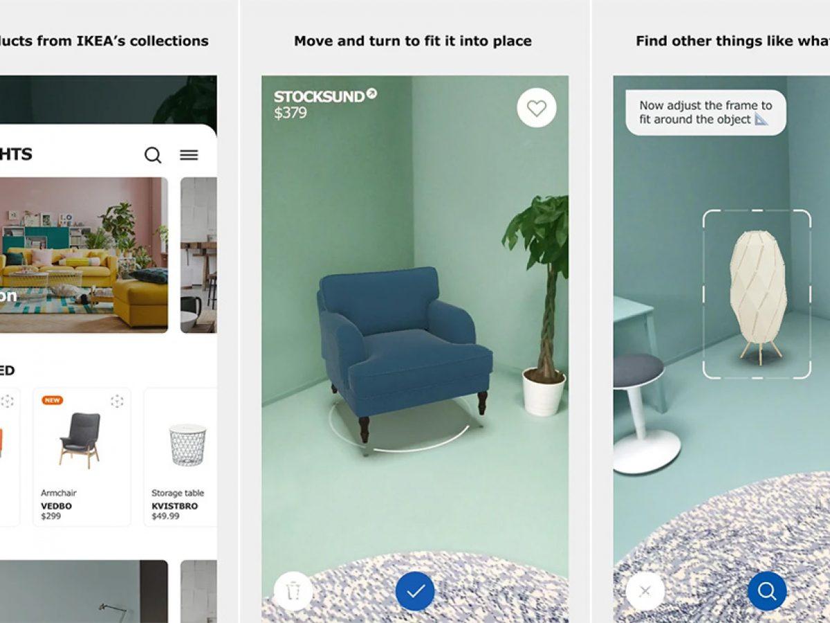 The Ikea Place app offers shoppers AR experiences as part of its visual shopping strategy