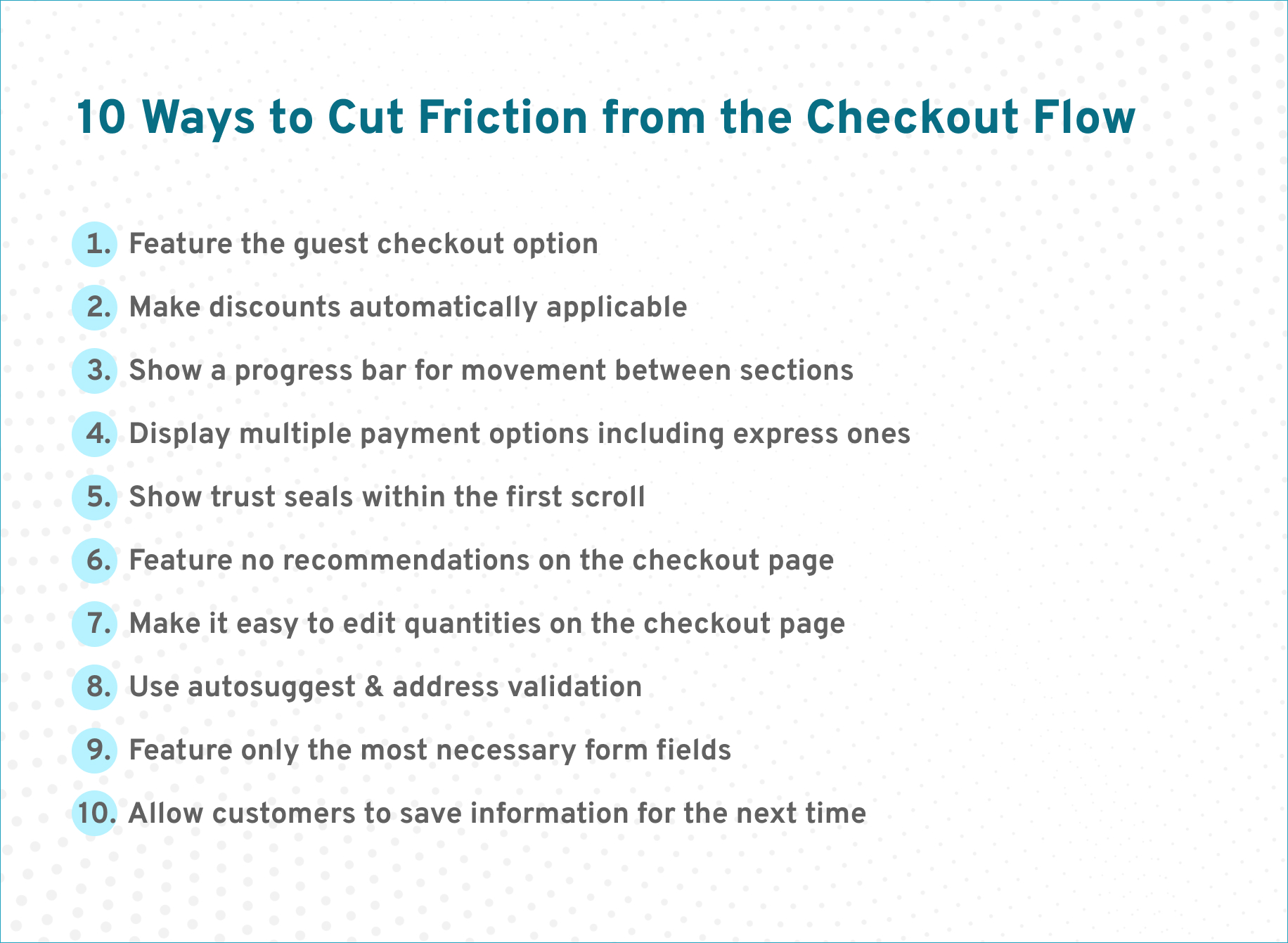 eCommerce checklist to reduce checkout flow friction and increase conversions