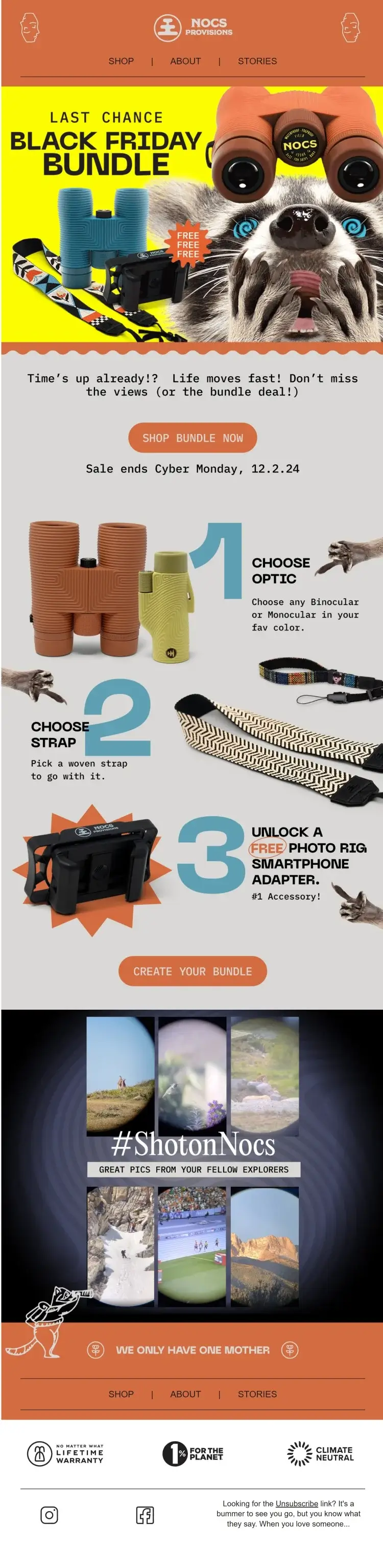 Black Friday email design showing bundle unlock strategy from NOCS Provisions