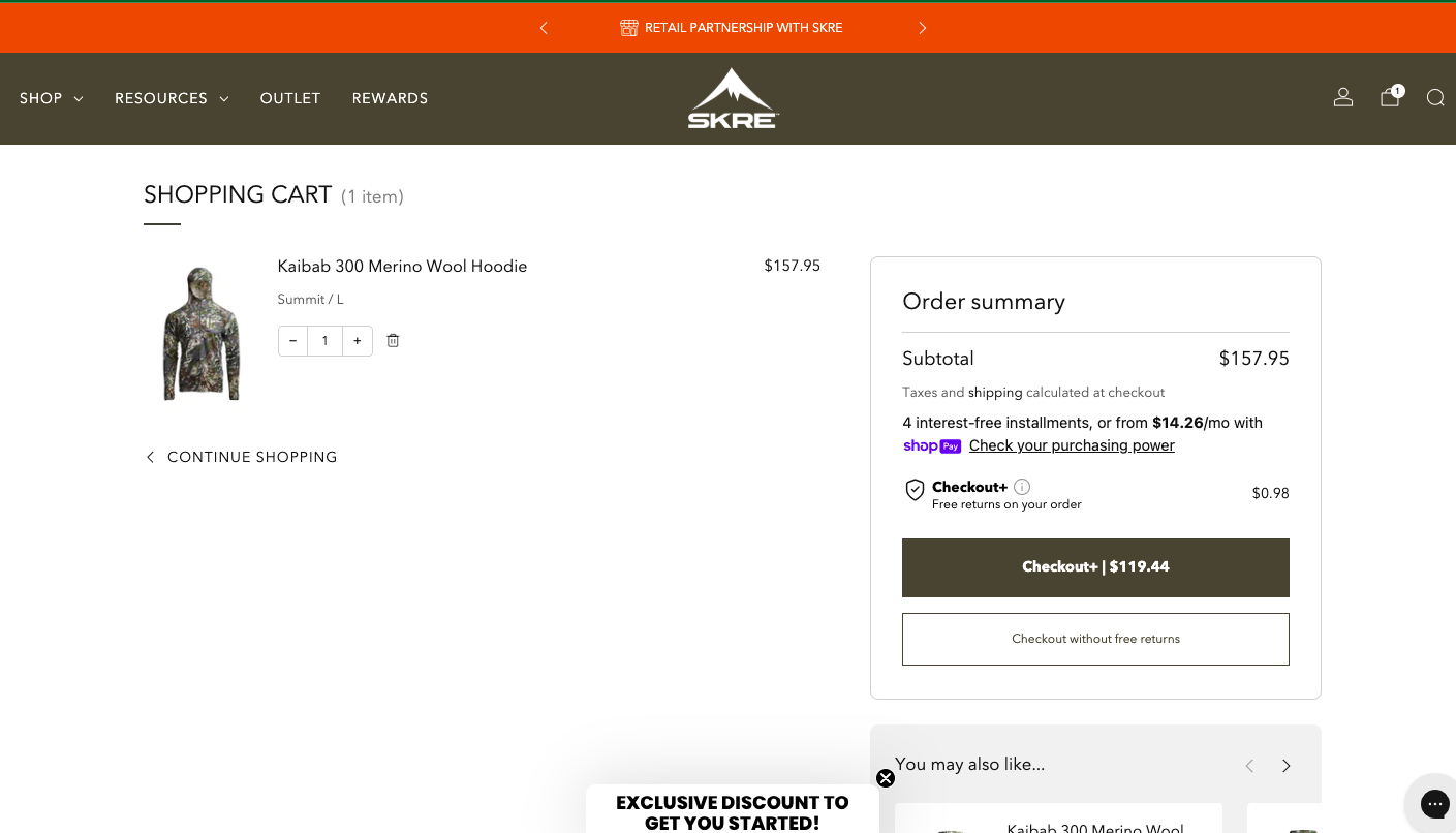 Skre one click pay example